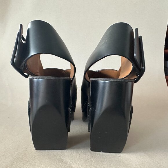 Acne Studio Criss Cross Leather Platform Shoes - Picture 2 of 6